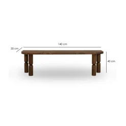 Mobili Porta Tv|Salotto > Dmora Porta TV noce 140x35x40h cm in legno - Fengshen Marrone Noce