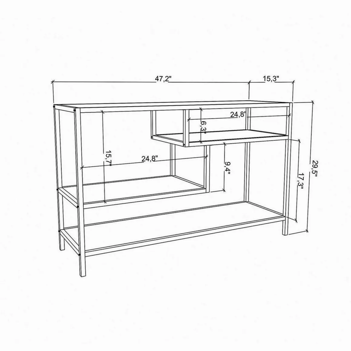 Porta TV oro e bianco 120x39x75h cm in legno - Ivette