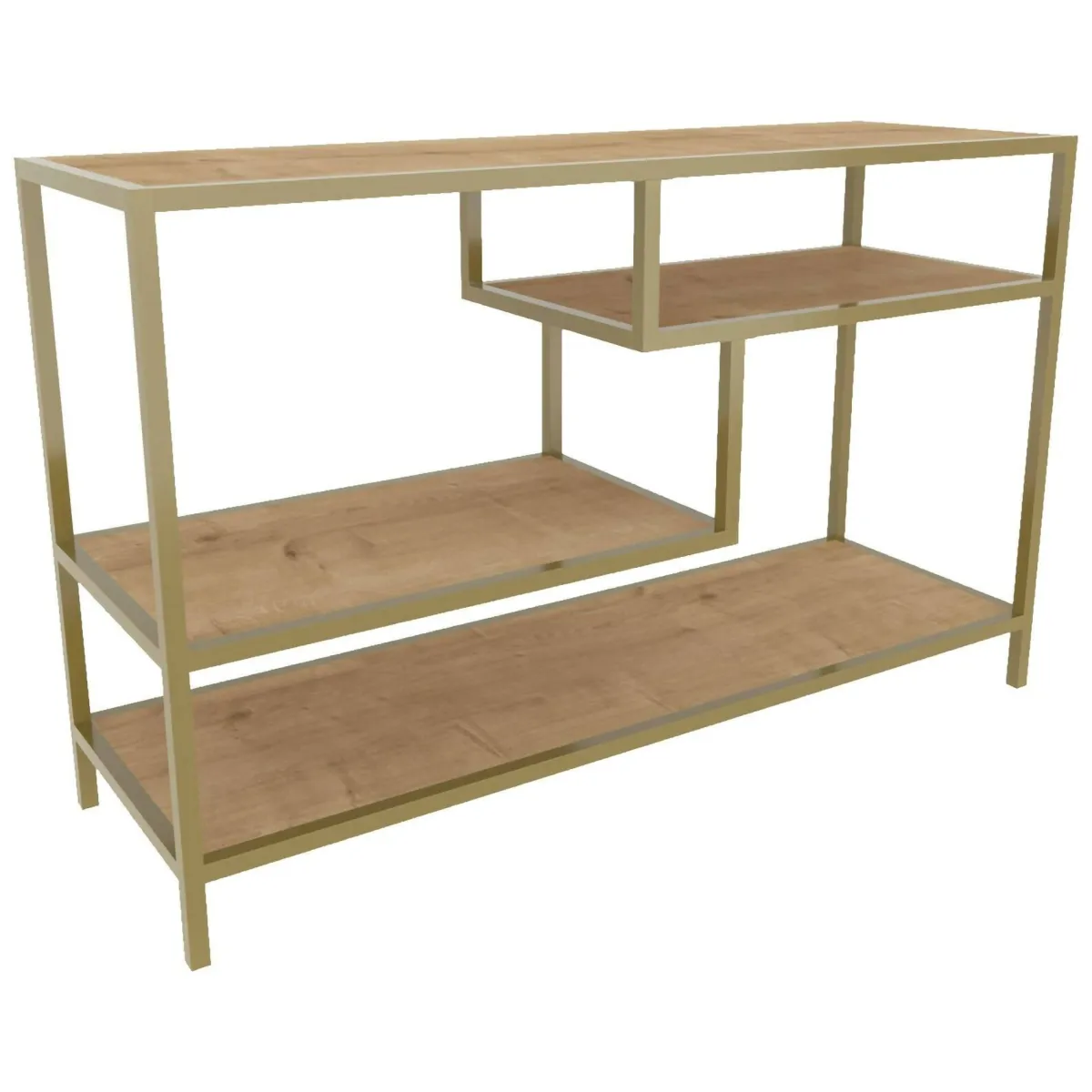 Mobili Porta Tv|Salotto > Dmora Porta TV oro e quercia 120x39x75h cm in legno - Ivette Marrone, Oro Quercia