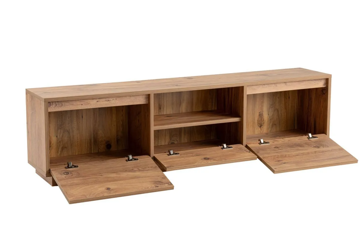 Porta TV pino 160x29x42h cm 3 ante - Morrigan