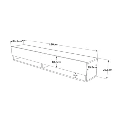 Mobili Porta Tv|Salotto > Dmora Porta TV quercia e antracite 180x44x44h cm 4 ante - Axi Nero Antracite, Marrone Quercia