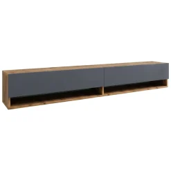 Mobili Porta Tv|Salotto > Dmora Porta TV quercia e antracite 180x44x44h cm 4 ante - Axi Nero Antracite, Marrone Quercia