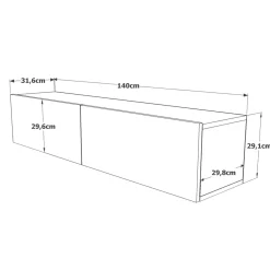Mobili Porta Tv|Salotto > Dmora Porta TV quercia e bianco 140x43x64h cm 2 ante - Bailu Bianco, Marrone Quercia
