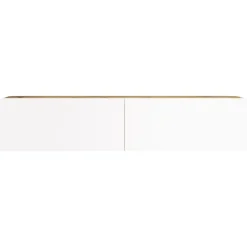 Mobili Porta Tv|Salotto > Dmora Porta TV quercia e bianco 140x43x64h cm 2 ante - Bailu Bianco, Marrone Quercia