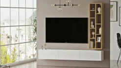 Mobili Porta Tv|Salotto > Dmora Porta TV quercia e bianco 180x31x29h cm 2 ante - Pavone Bianco, Marrone Quercia