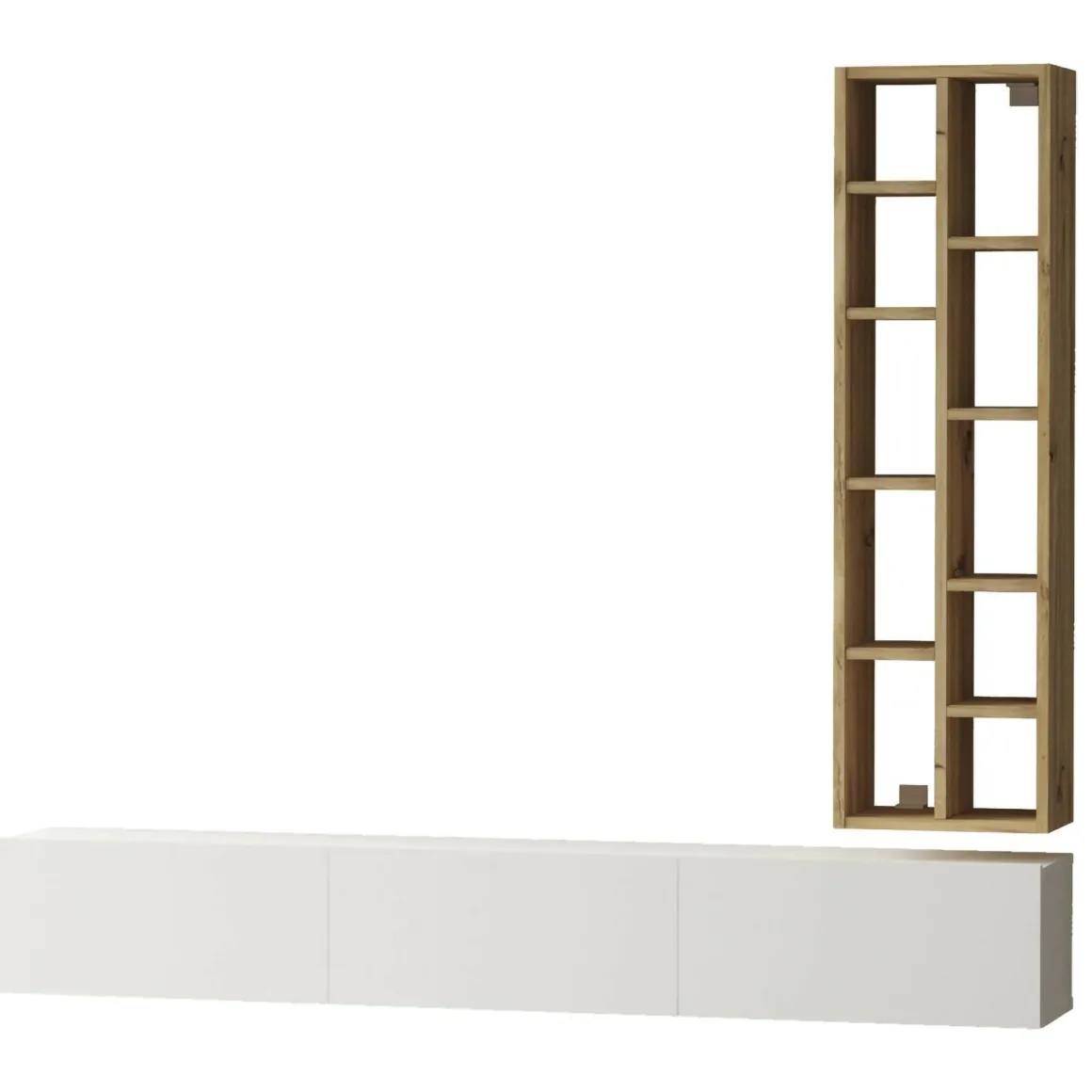 Mobili Porta Tv|Salotto > Dmora Porta TV quercia e bianco 180x31x29h cm 2 ante - Pavone Bianco, Marrone Quercia