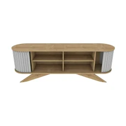 Porta TV quercia e bianco 180x43x60h cm in legno - Bailu