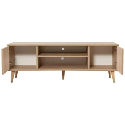 Porta TV quercia e multicolore 140x40x50h cm 2 ante - Enrica