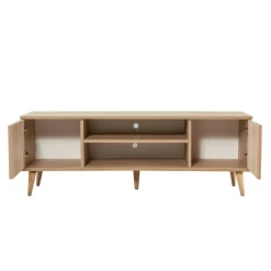 Porta TV quercia e multicolore 140x40x50h cm 2 ante - Enrica