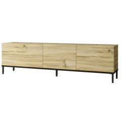 Porta TV quercia e nero 170x35x46h cm 2 ante e 1 cassetto - Ballao