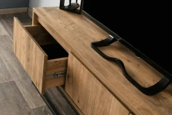 Porta TV quercia e nero 140x40x50h cm in legno - Ignazia