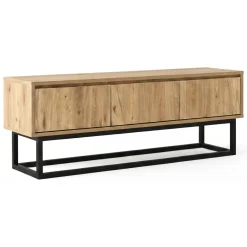 Porta TV quercia e nero 140x40x50h cm in legno - Ignazia
