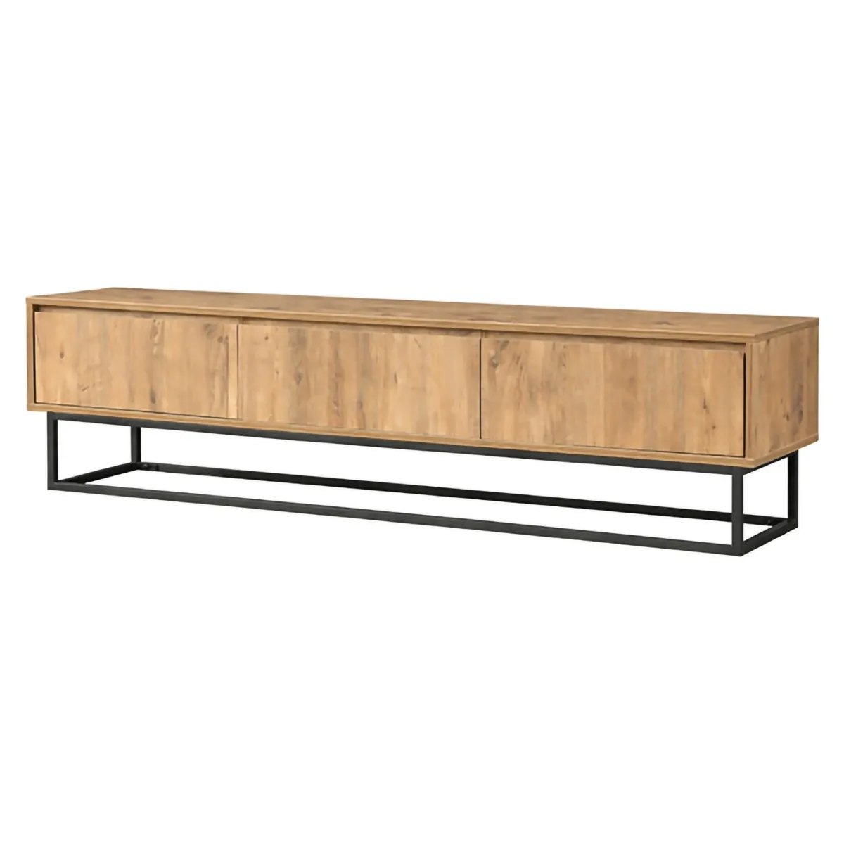 Mobili Porta Tv|Salotto > Dmora Porta TV quercia e nero 180x40x50h cm in legno - Ignazia Nero, Marrone Quercia