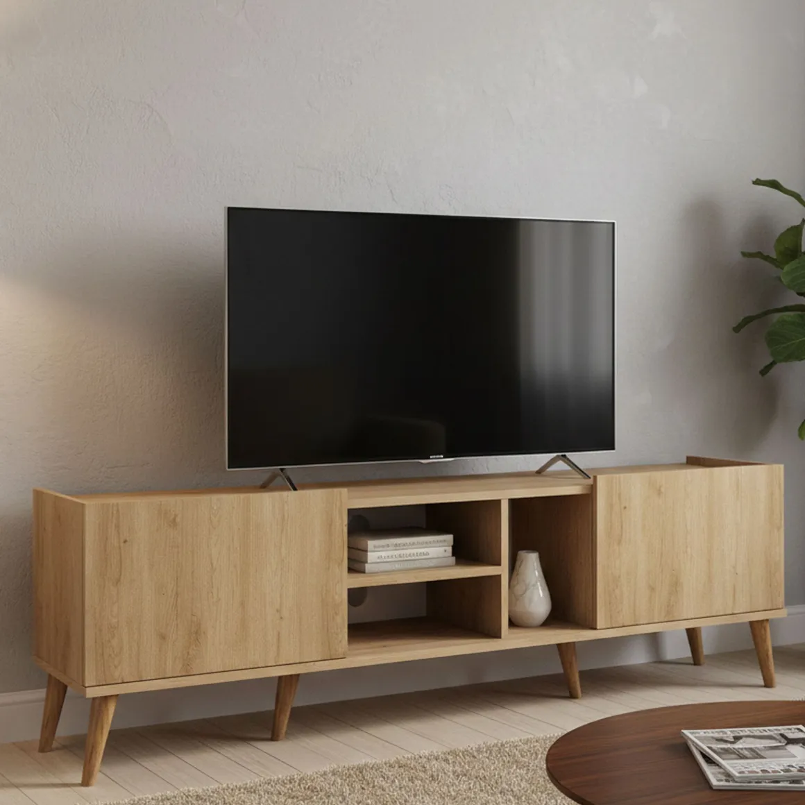 Porta TV quercia 180x34x52h cm 2 ante - Alberona