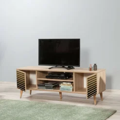 Porta TV quercia 140x40x50h cm 2 ante - Enrica