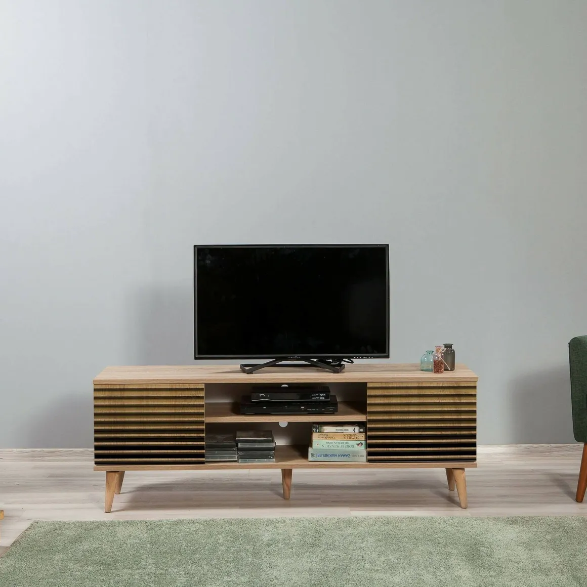 Porta TV quercia 140x40x50h cm 2 ante - Enrica