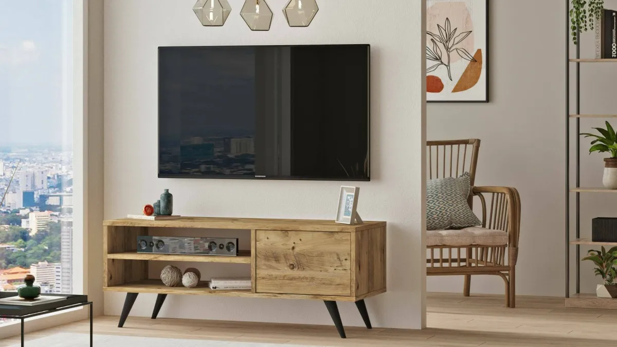 Salotto > Dmora Porta TV quercia 110x40x44h cm 2 ante - Max Marrone Quercia