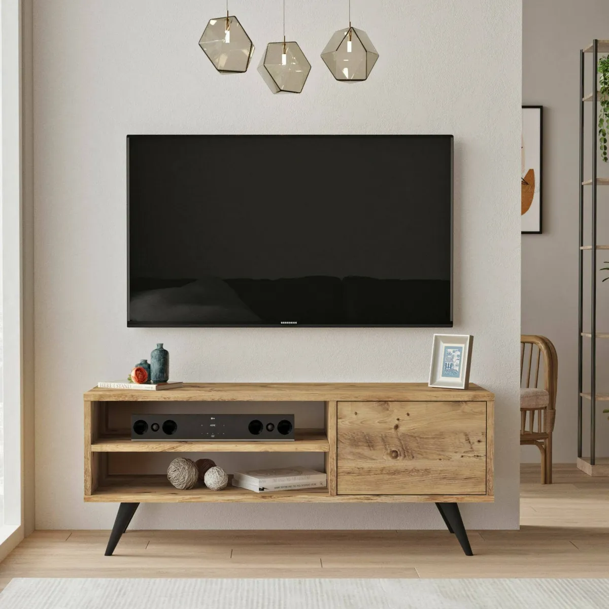 Salotto > Dmora Porta TV quercia 110x40x44h cm 2 ante - Max Marrone Quercia