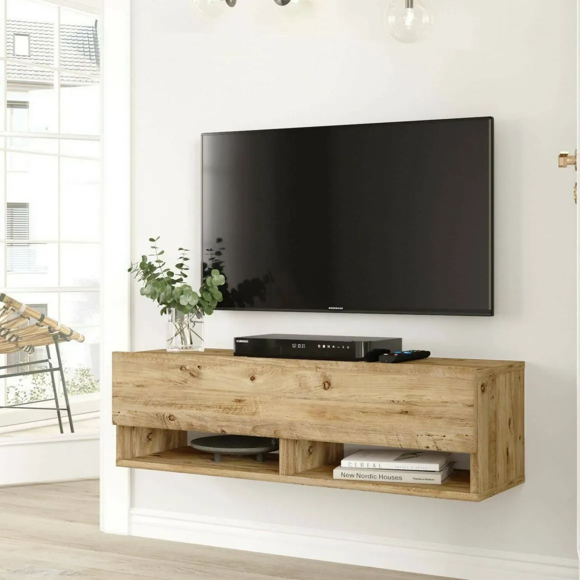 Porta TV quercia 100x31x29h cm in legno - Iva