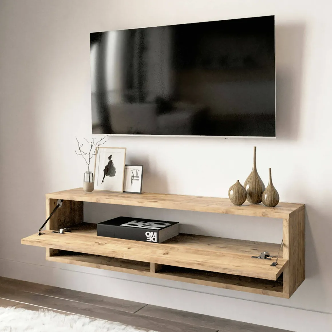 Porta TV quercia 100x31x29h cm in legno - Iva