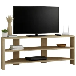 Mobili Porta Tv|Salotto > Dmora Porta TV quercia 130x40x40h cm in legno - Nanauk Marrone Quercia