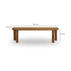 Mobili Porta Tv|Salotto > Dmora Porta TV quercia 140x35x40h cm in legno - Fengshen Marrone Quercia