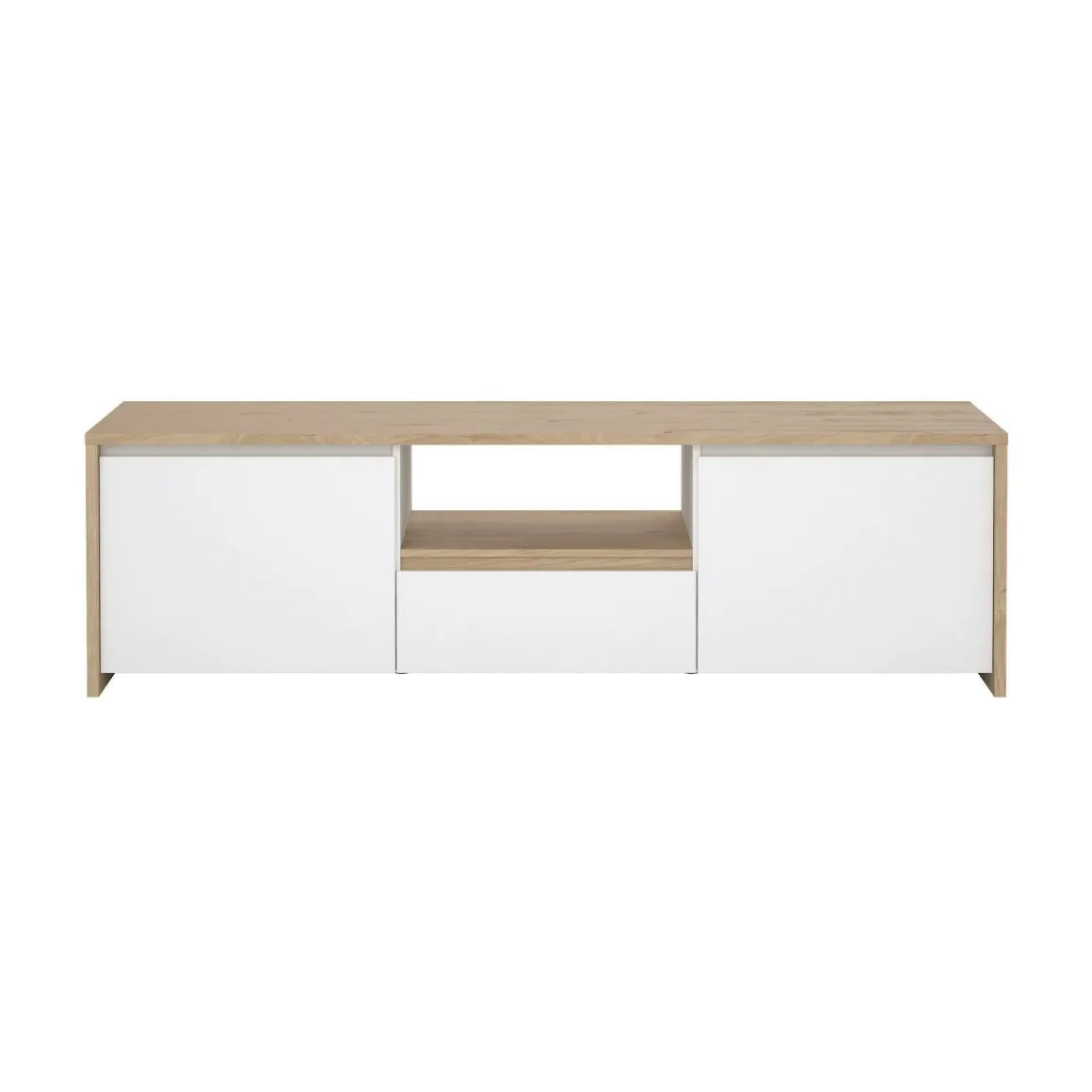 Porta TV rovere e bianco lucido 178x48x51h cm 2 ante e 1 cassetto - Ambivere