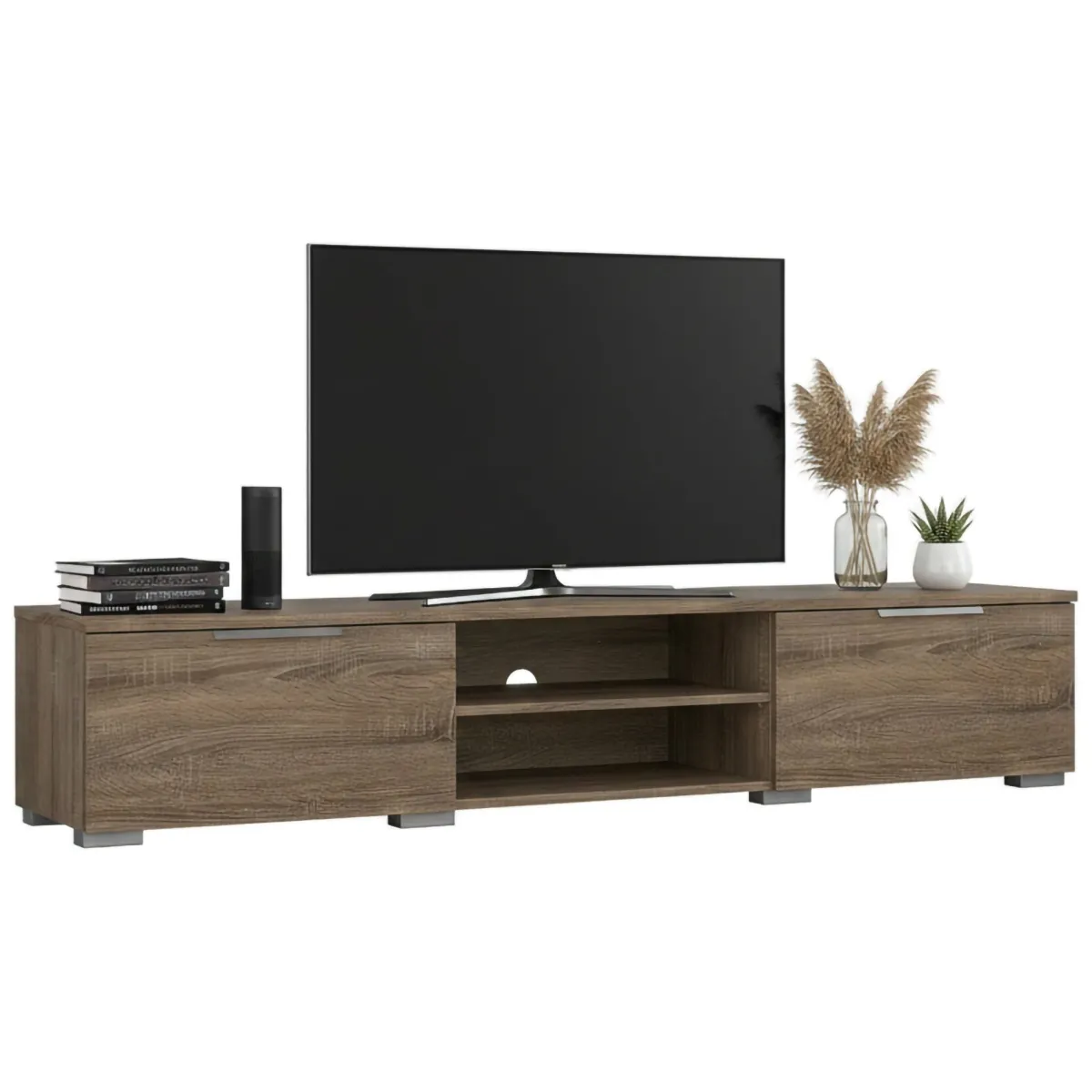 Mobili Porta Tv > Dmora Porta TV rovere 172x39x33h cm 3 ante - Ammiro Marrone Rovere
