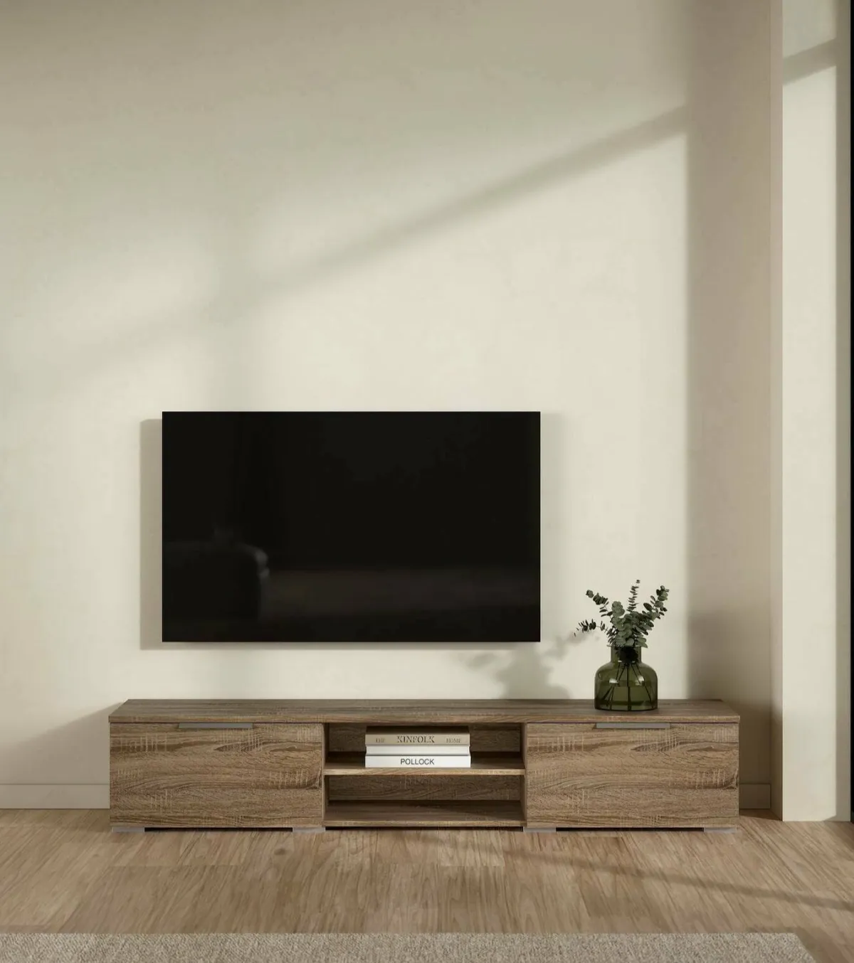 Mobili Porta Tv > Dmora Porta TV rovere 172x39x33h cm 3 ante - Ammiro Marrone Rovere