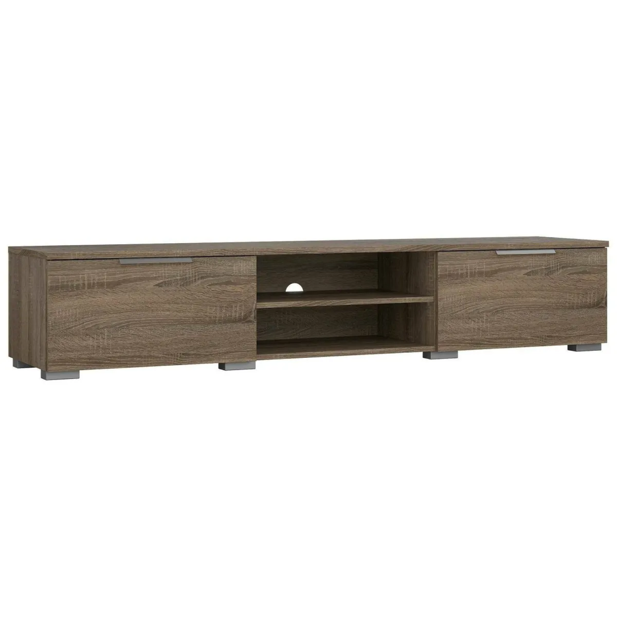 Mobili Porta Tv > Dmora Porta TV rovere 172x39x33h cm 3 ante - Ammiro Marrone Rovere