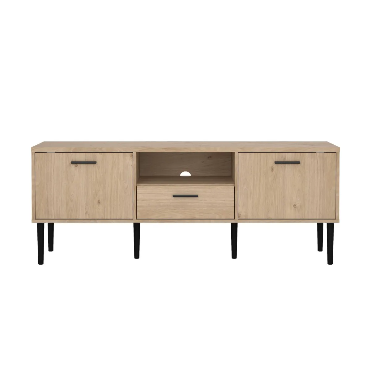 Mobili Porta Tv > Dmora Porta TV rovere 147x39x56h cm 2 ante e 1 cassetto - elie Marrone Rovere