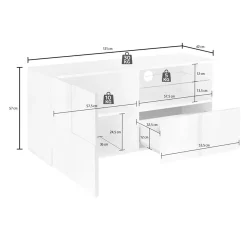 Porta TV rovere 122x43x57h cm in legno - Ward