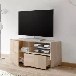 Porta TV rovere 122x43x57h cm in legno - Ward