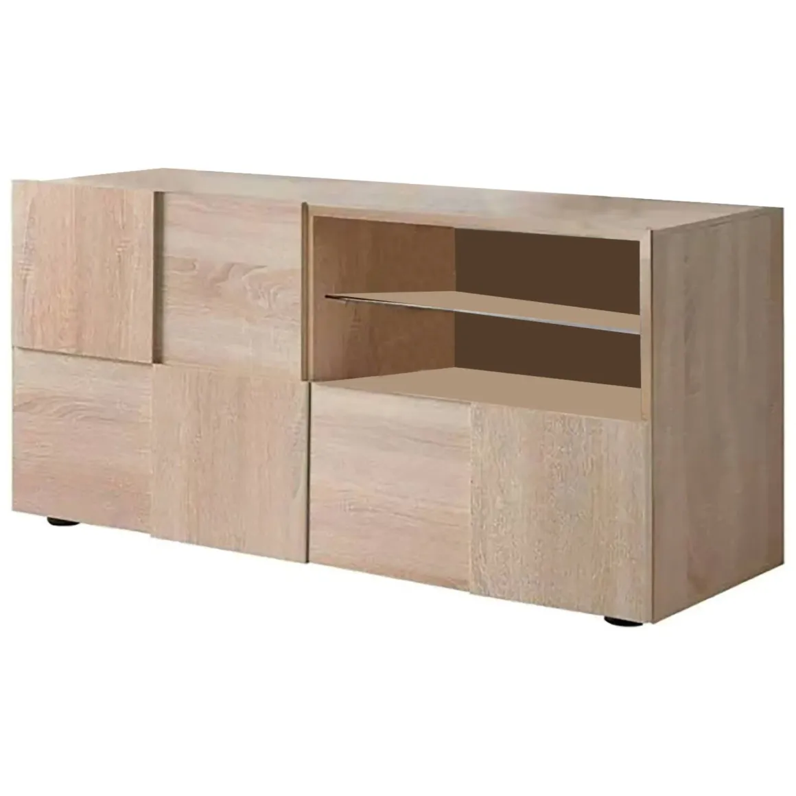 Porta TV rovere 122x43x57h cm in legno - Ward