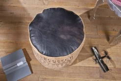 Pouf blu Materiale Struttura in Tessuto 40x40x45h cm, - Omegna