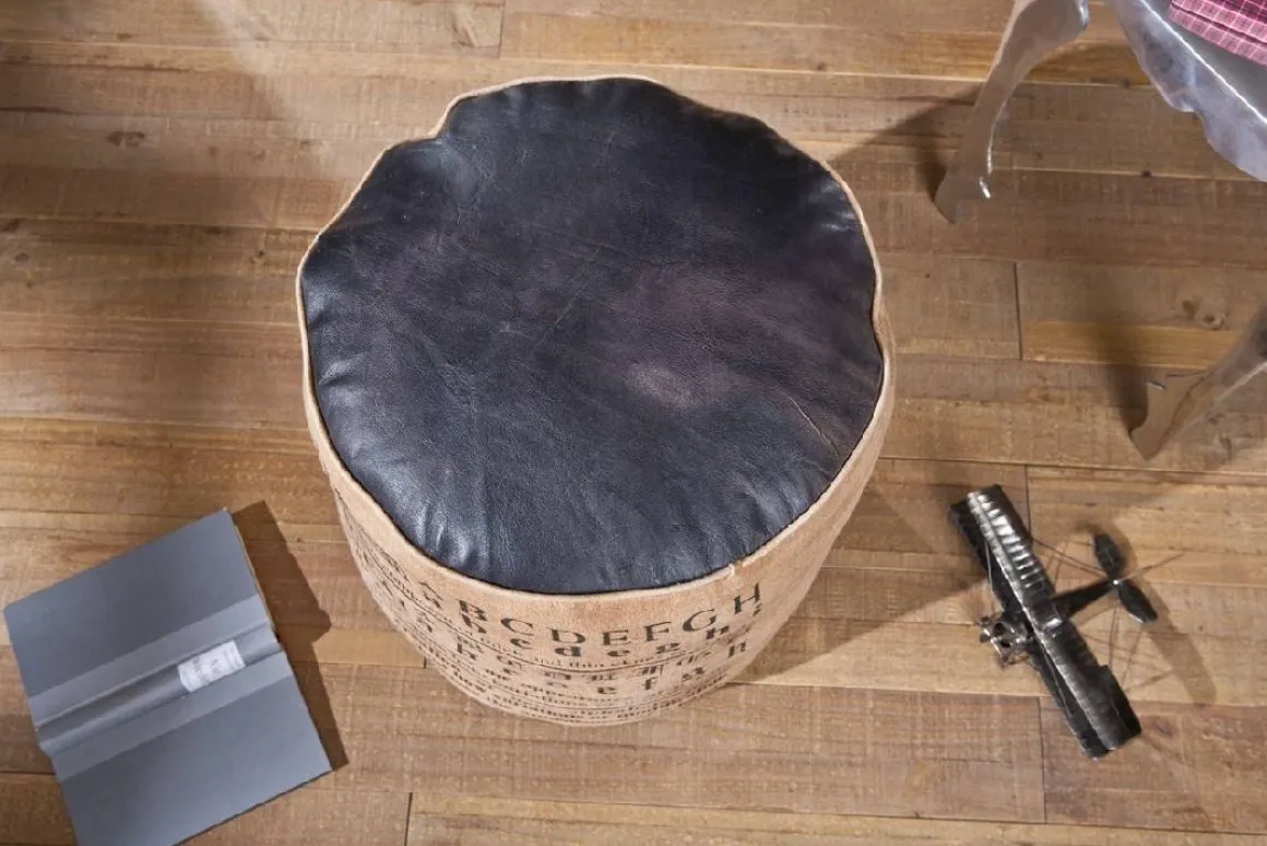 Pouf blu Materiale Struttura in Tessuto 40x40x45h cm, - Omegna