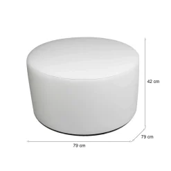 Pouf cilindrico bianco 79x79x42h cm - Anacapri
