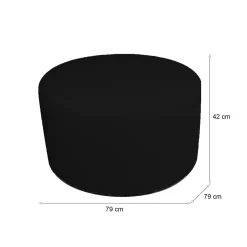 Pouf cilindrico nero 79x79x42h cm - Anacapri