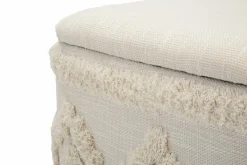 Pouf > Dmora Pouf contenitore quadrato in tessuto 40x40x40h cm - Jarrar Bianco