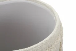 Pouf > Dmora Pouf contenitore rotondo in tessuto 35x35x40h cm - Jarrar Bianco