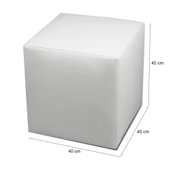 Pouf cubico bianco 40x40x42h cm - Accumoli
