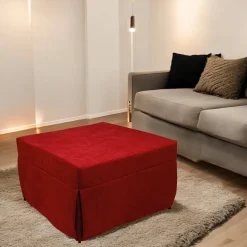 Pouf > Dmora Pouf cubico 78x78x45h cm - letto Arno Rosso