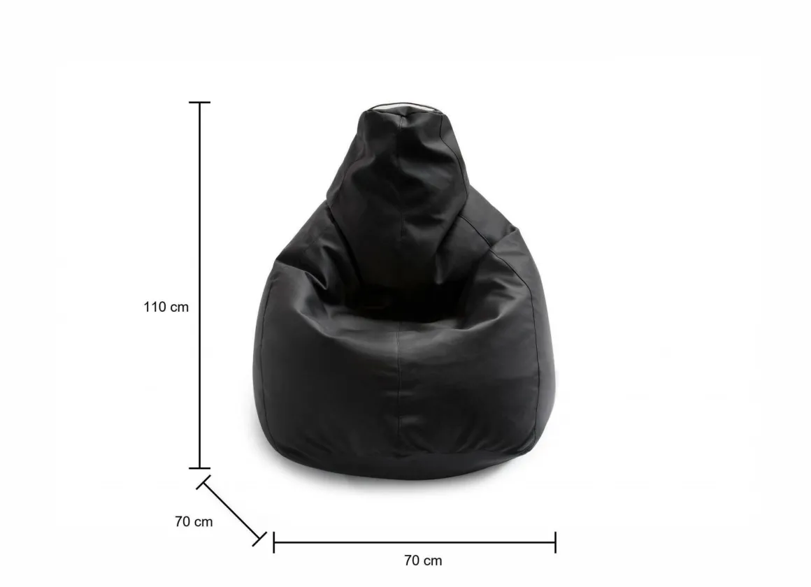 Pouf ergonomico sacco nero peòòe 70x70x110h cm - Asino
