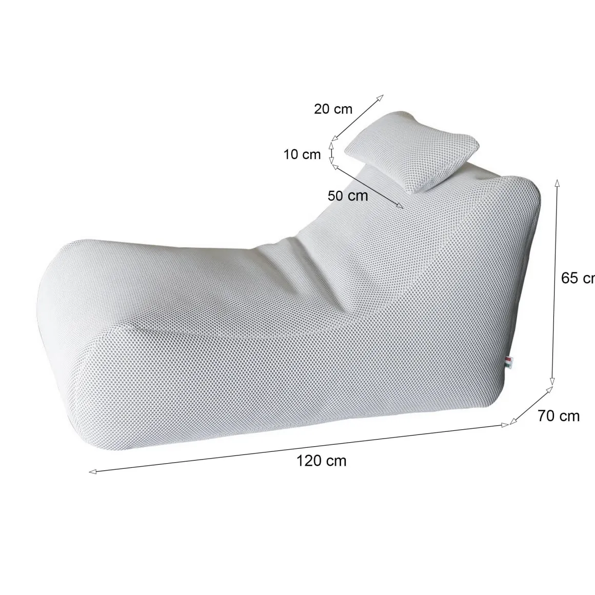 Pouf irregolare bianco 70x120x65h cm - ??hck