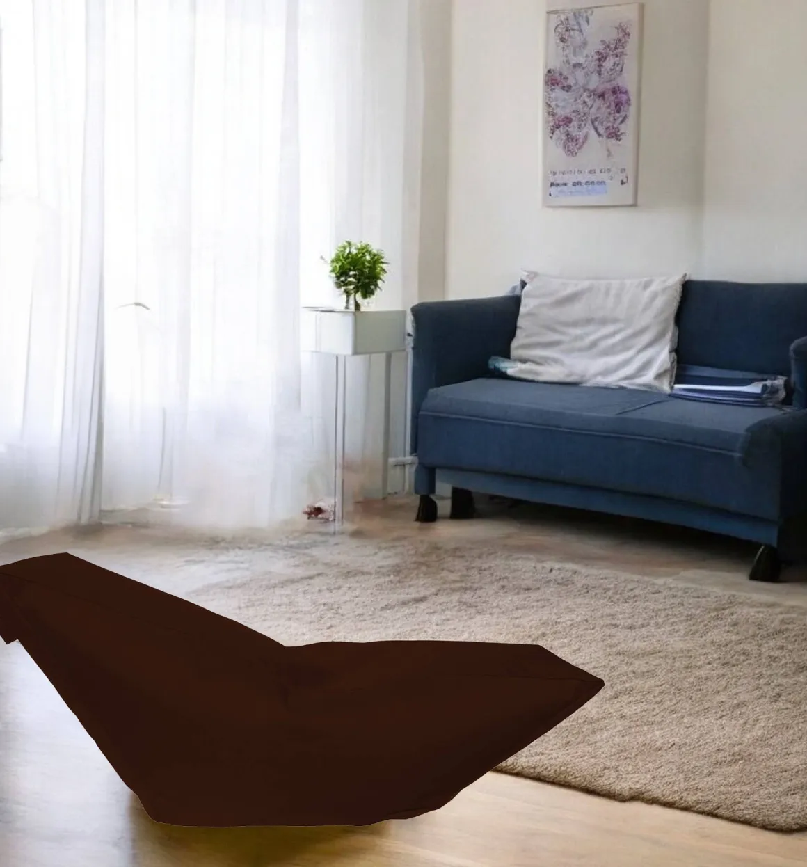 Pouf irregolare marrone 160x50x70h cm - Boves