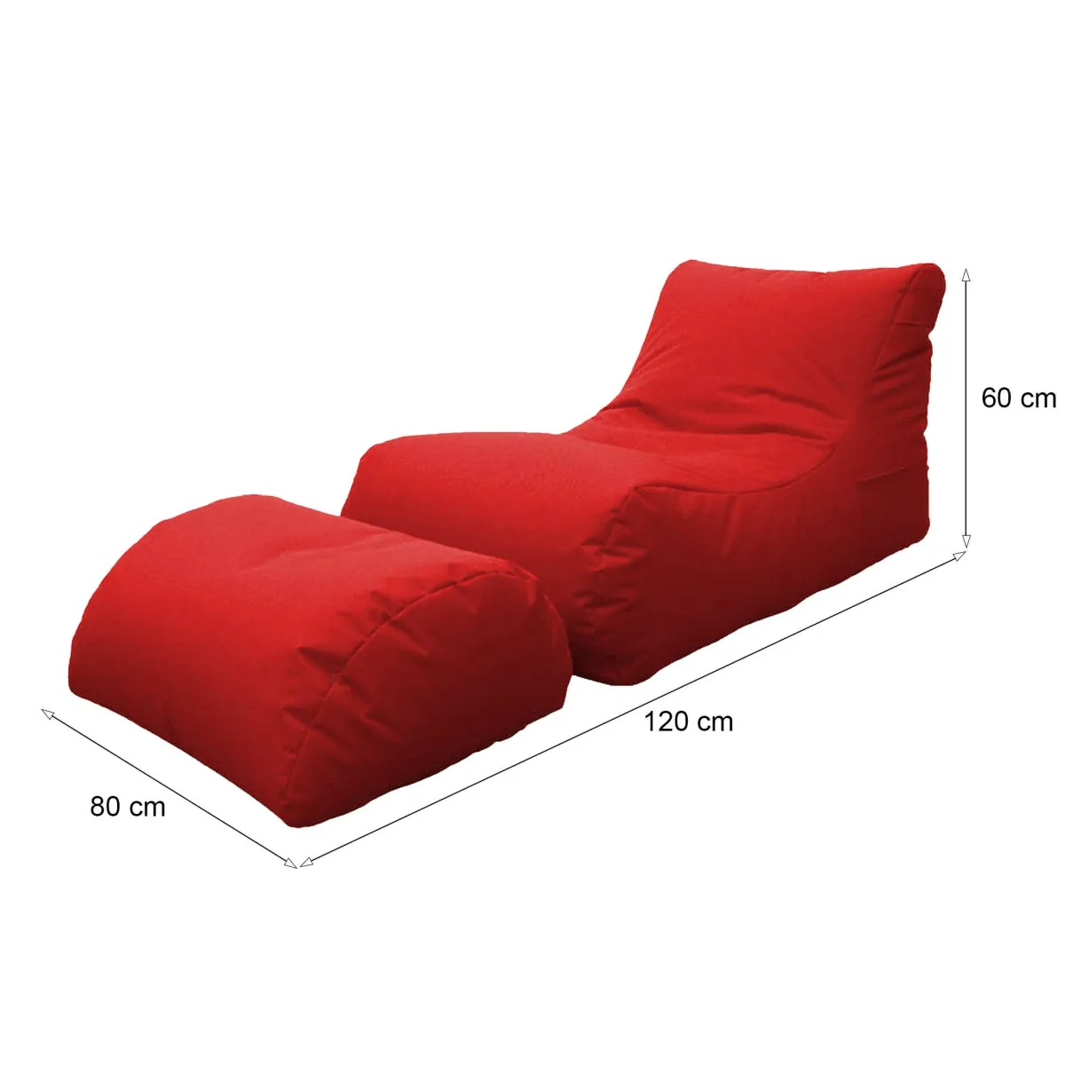 Pouf > Dmora Pouf moderno 120x80x60h cm - Alton Rosso