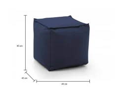 Pouf quadrato blu 45x45x45h cm - Aron