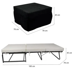 Pouf > Dmora Pouf quadrato 78x78x45h cm - letto Arno Nero