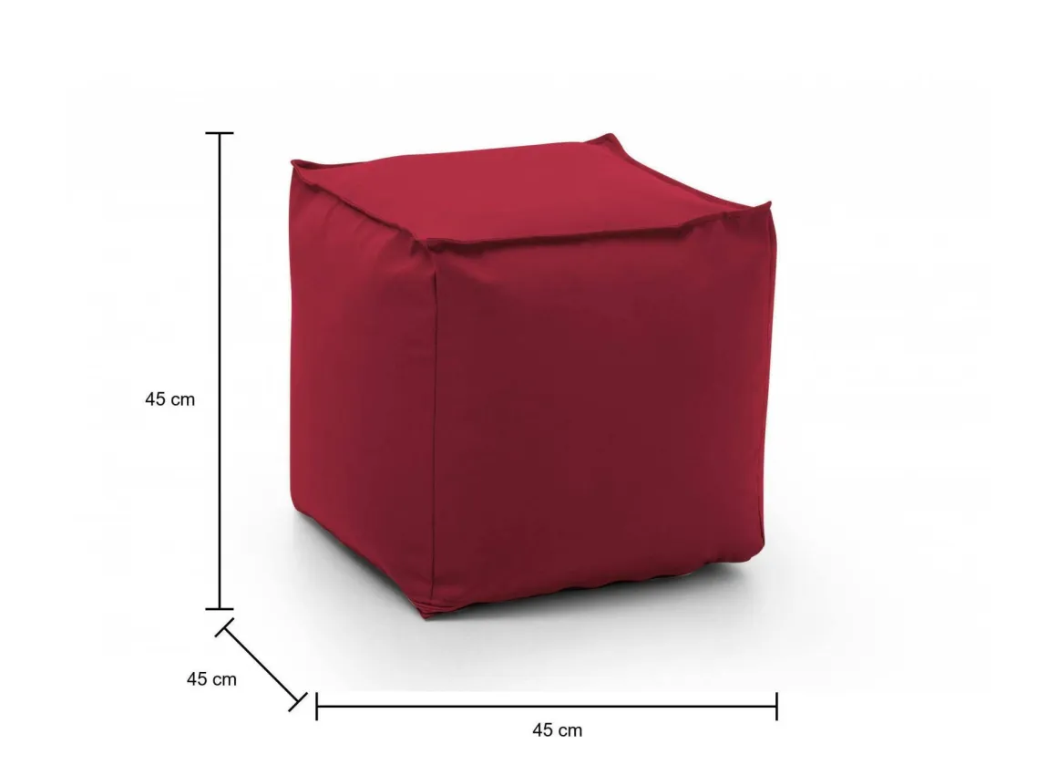 Pouf quadrato rosso 45x45x45h cm - Aron