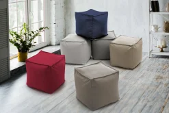 Salotto|Pouf > Dmora Pouf quadrato tortora 45x45x45h cm - Aron Grigio Tortora